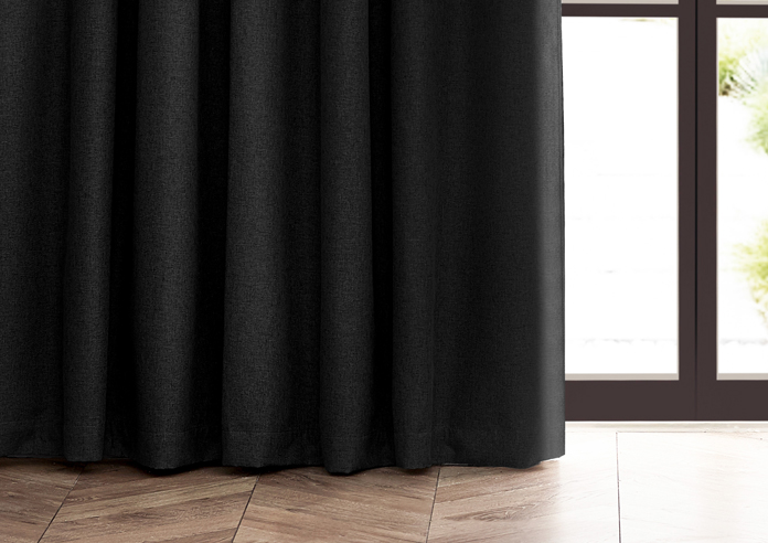 Dawn (Blackout) Pencil Pleat, Black - Ready Made Curtains - Image 6
